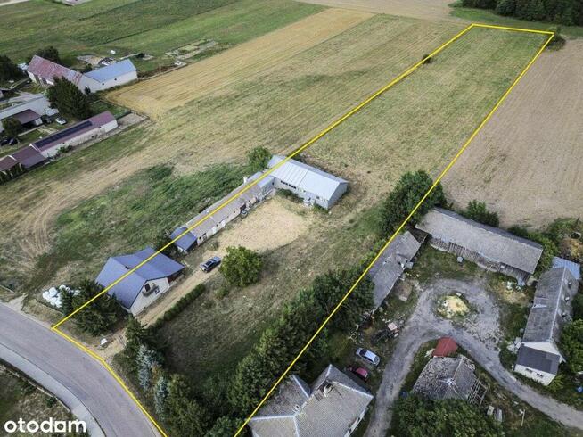 Hektarowe siedlisko z domem i trzystumetrową halą.