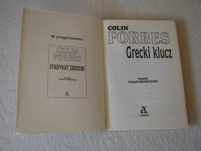 Grecki klucz Colin Forbes Wydanie I