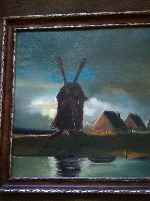 Przedwojenny nastrojowy pejzaż sygn. Iwan Trusz