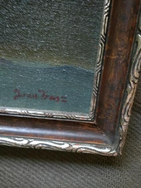 Przedwojenny nastrojowy pejzaż sygn. Iwan Trusz