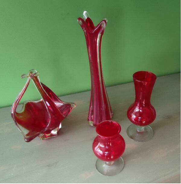 Komplet ze szkła artystycznego