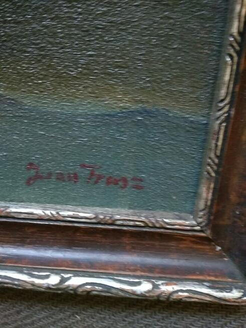 Przedwojenny nastrojowy pejzaż sygn. Iwan Trusz