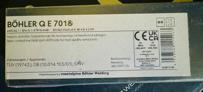 Elektrody spawalnicze 3,2x350 Bohler Q E 7018 Karton 16,8 kg