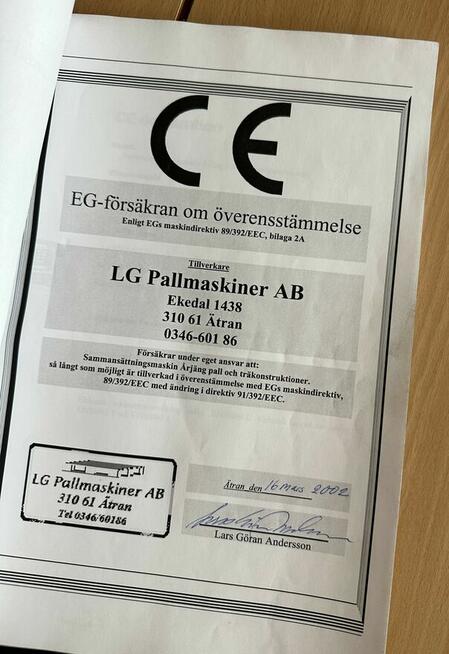 LG - linia do montazu/zbijania palet jednorazowych i EURO