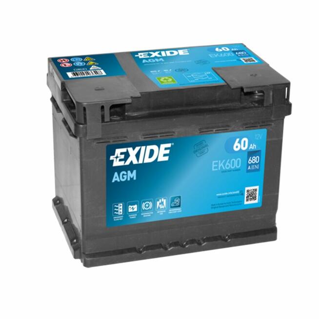 Akumulator 60Ah 680A EXIDE AGM START&STOP EK600