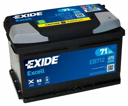 Akumulator Exide Excell 71Ah 670A EB712 TORUŃ CHROBREGO 1A