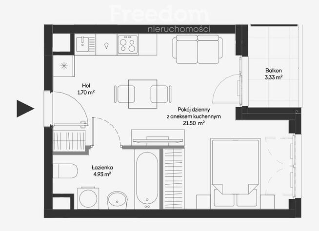 Przytulna kawalerka z balkonem na Mokotowie