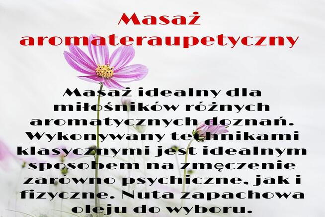 Masaze relaksujące otwarte od 8 do 21