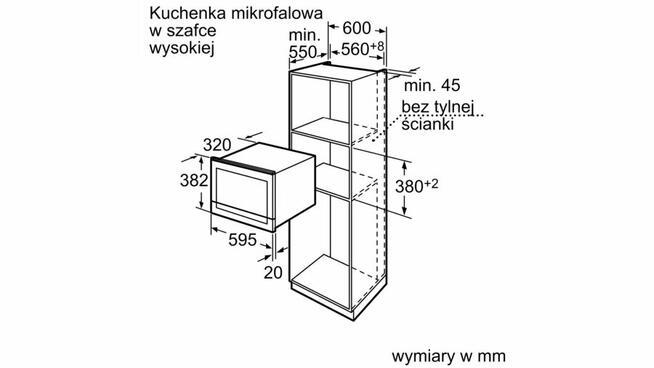 Mikrofala pod zabudowę bez talerzowa SIMENS kuchenki mikrofa