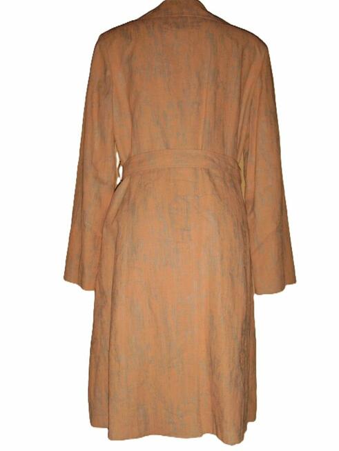 PŁASZCZ, PROCHOWIEC, TRENCZ, DAMSKI, BRZOSKWINIOWY =WROCŁAW=