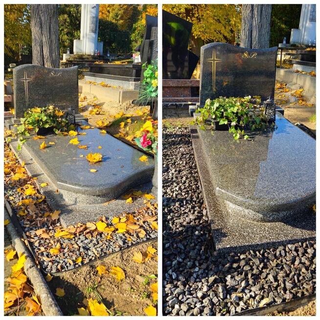Sprzątanie grobów mycie Nagrobków z granitu marmuru lastrico