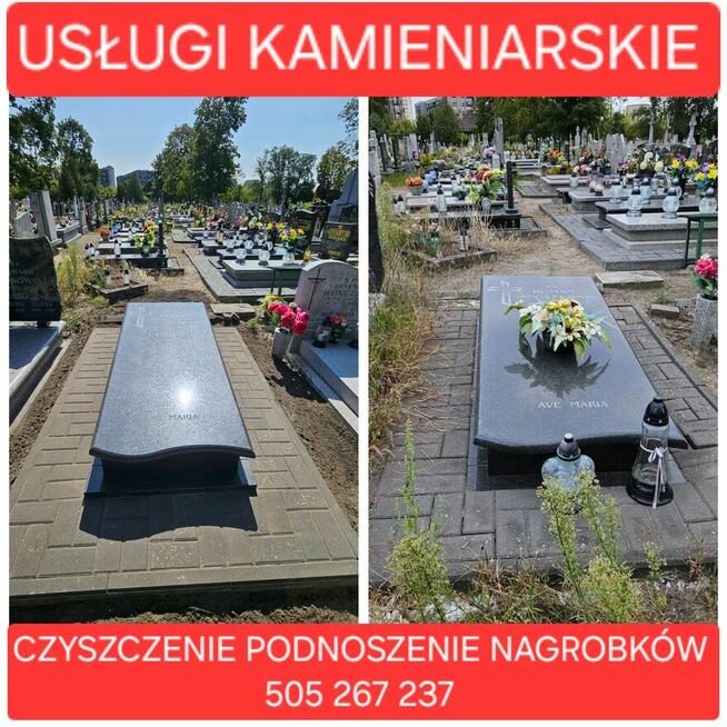 Sprzątanie grobów mycie Nagrobków z granitu marmuru lastrico