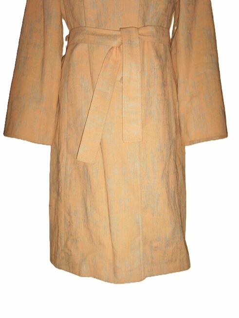 PŁASZCZ, PROCHOWIEC, TRENCZ, DAMSKI, BRZOSKWINIOWY =WROCŁAW=