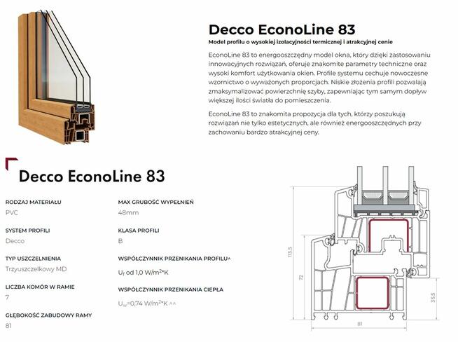 NOWE okno KOMSTA Decco 3-szyby 7 komorowe Czyste powietrze P