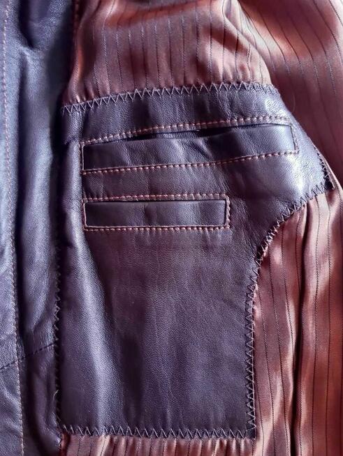 Marynarka męska z cienkiej delikatnej skóry naturalnej