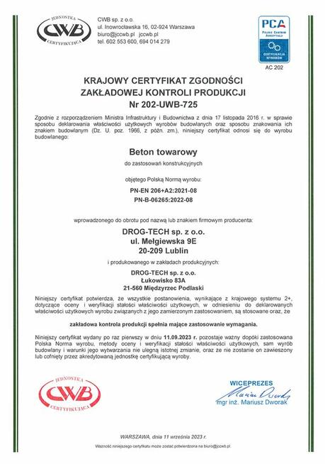 Beton towarowy /Stabilizacje, Międzyrzec Podlaski, Transport