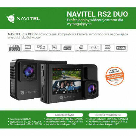 Wideorejestrator Navitel RS2 Duo FullHD- MONTAŻ -TAXI UBER B