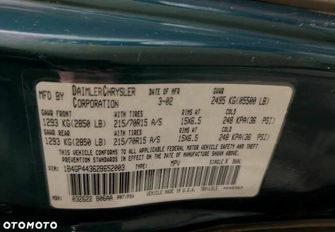 SZYBY TYLNE Prawa Lewa CHRYSLER VOYAGER + inne IV 4 00-07