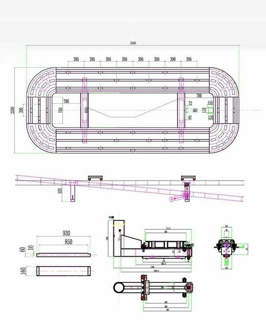 Rama naprawcza +3x dozer, płyta blacharska 3,5T TM-GROUP