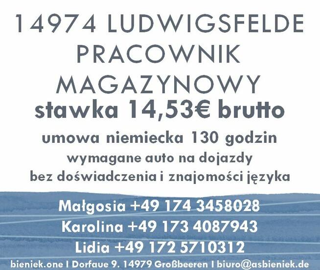 PRACA W MAGAZYNIE W NIEMCZECH