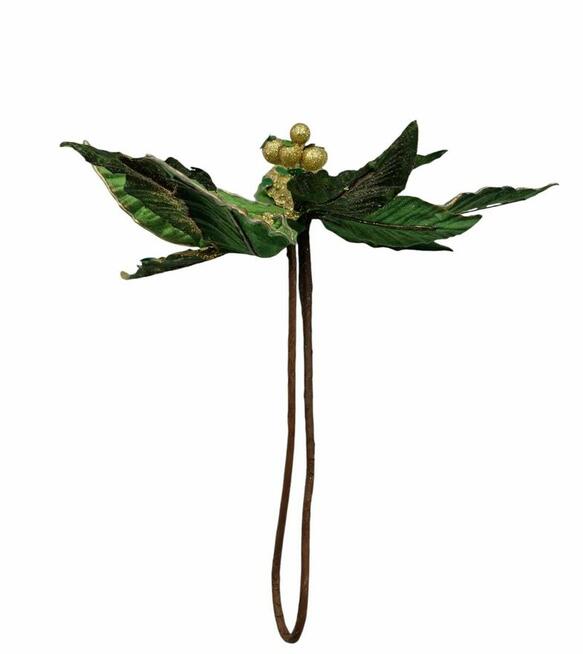 Świąteczne Kwiaty Poinsecji z Brokatem – Zestaw 4 szt