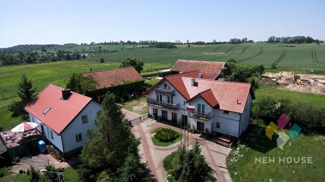 Działka zabudowana z linią brzegową jez.Juksty