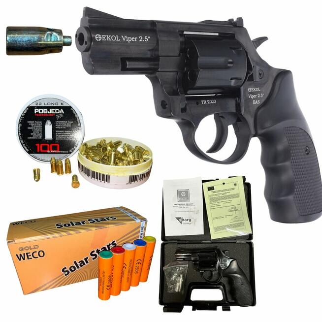 Rewolwer Hukowy 6mm EKOL Viper 2.5 BLACK + 100 SZTUK AMUNI
