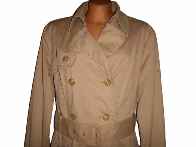 PŁASZCZ, PROCHOWIEC, TRENCZ, DAMSKI, BEŻOWY =WROCŁAW=