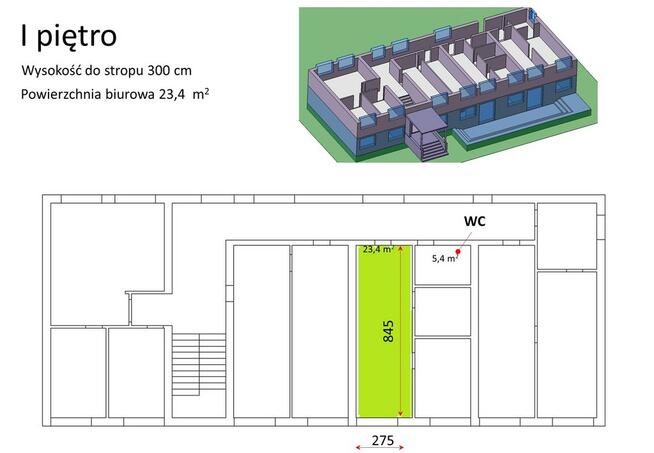 Do wynajęcia powierzchnia biurowa 24mkw, 1 piętro