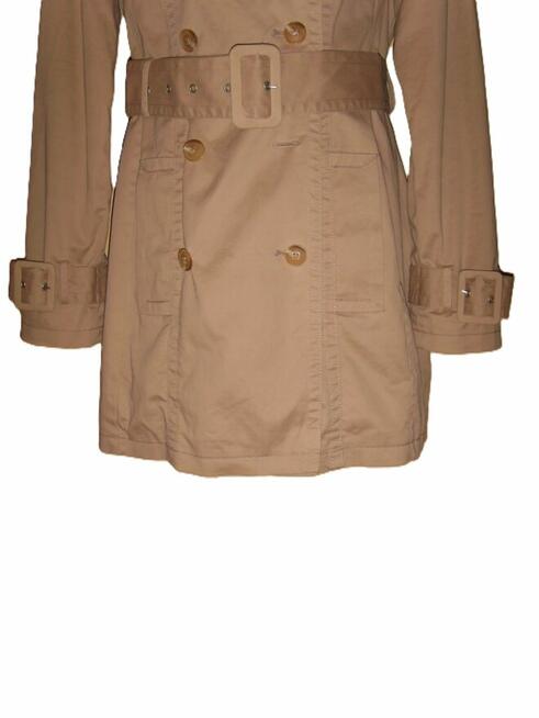 PŁASZCZ, PROCHOWIEC, TRENCZ, DAMSKI, BEŻOWY =WROCŁAW=