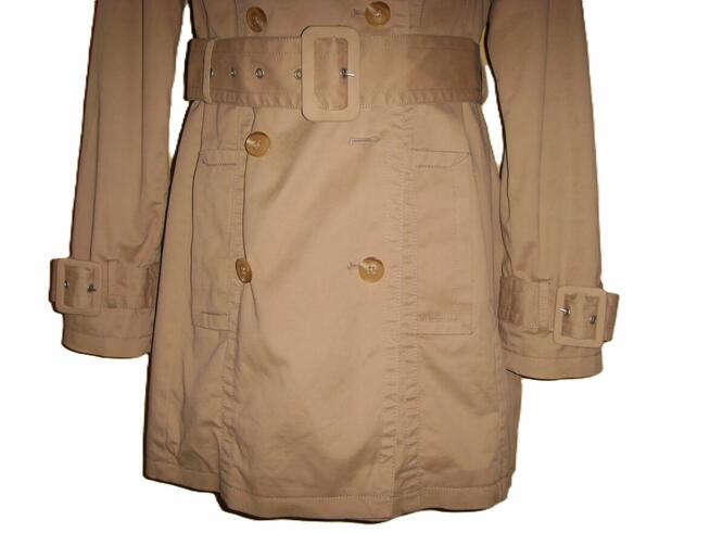 PŁASZCZ, PROCHOWIEC, TRENCZ, DAMSKI, BEŻOWY =WROCŁAW=