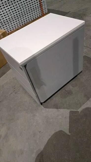 Komoda na kółkach 3 szuflady, szaro biała