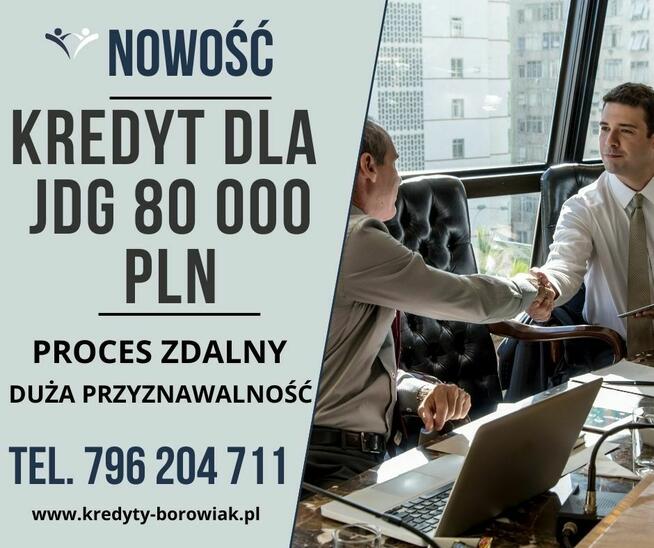 Kredyt dla FIRM 80 000 PLN na 96 mies.Duża przyznawalność