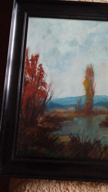 Stary olejny pejzaż sygnowany Aneri (Irena Weiss)