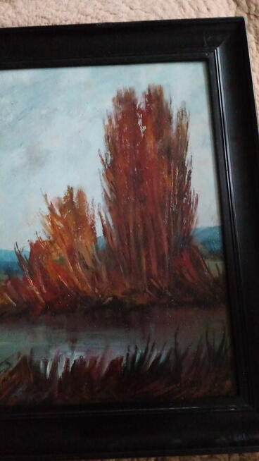 Stary olejny pejzaż sygnowany Aneri (Irena Weiss)