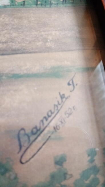 Akwarela religijna sygnowana z 1952r.