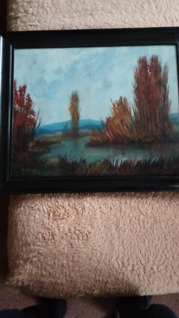 Stary olejny pejzaż sygnowany Aneri (Irena Weiss)