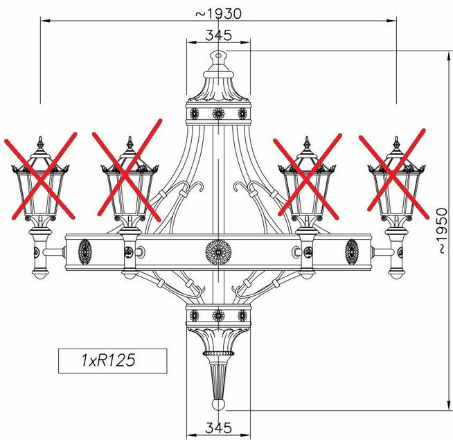 Duży żyrandol pałacowy metal czarny rękodzieło ARTMETAL NOWY