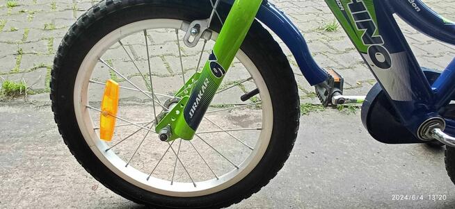 Markowy ALUMINIOWY rower dla dziecka 16 cali z bocznymi kołami