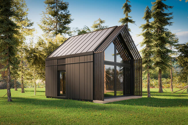 Dom modułowy z antresolą, bez pozwolenia na budowę