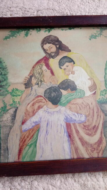 Akwarela religijna sygnowana z 1952r.