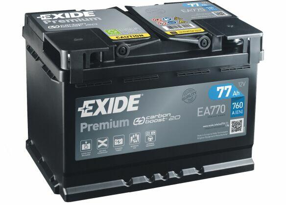 Akumulator 77Ah 760A Exide Premium EA770 PRAWY PLUS
