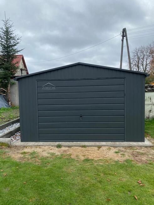 Garaż blaszany 4X6 dach dwuspadowy kolor antracyt