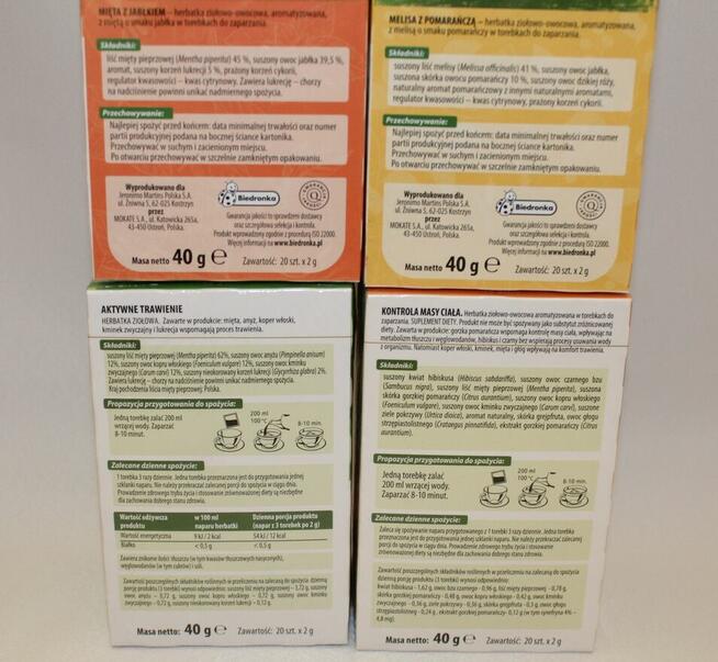 Herbata ziołowa herbarium melisa pomarańcza i jabłko mięta