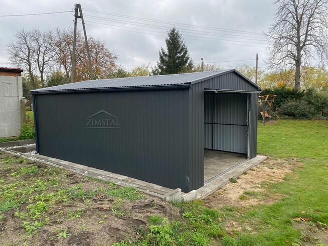 Garaż blaszany 4X6 dach dwuspadowy kolor antracyt