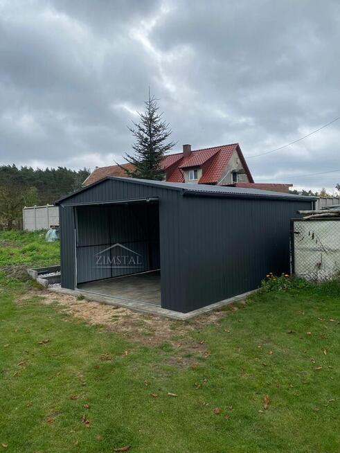 Garaż blaszany 4X6 dach dwuspadowy kolor antracyt