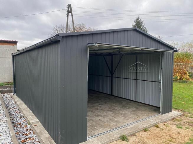 Garaż blaszany 4X6 dach dwuspadowy kolor antracyt