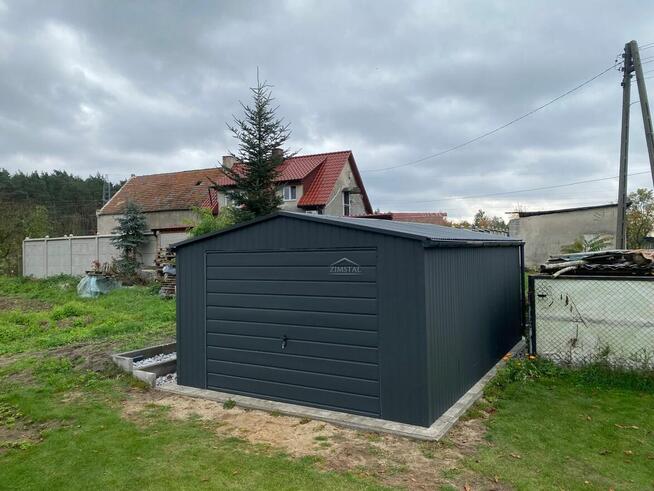 Garaż blaszany 4X6 dach dwuspadowy kolor antracyt