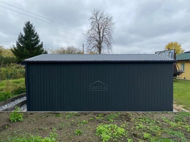 Garaż blaszany 4X6 dach dwuspadowy kolor antracyt