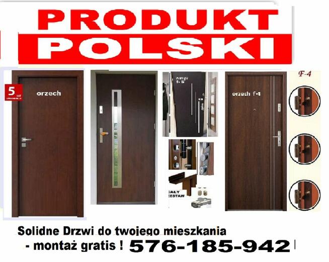 Drzwi zewnętrzne wejściowe ocieplone z montażem